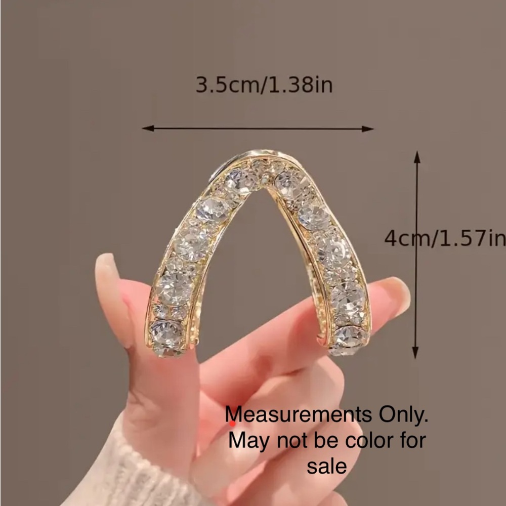 New Elegant Gold and Rhinestone Women's Hair Clip - Picture 2 of 4